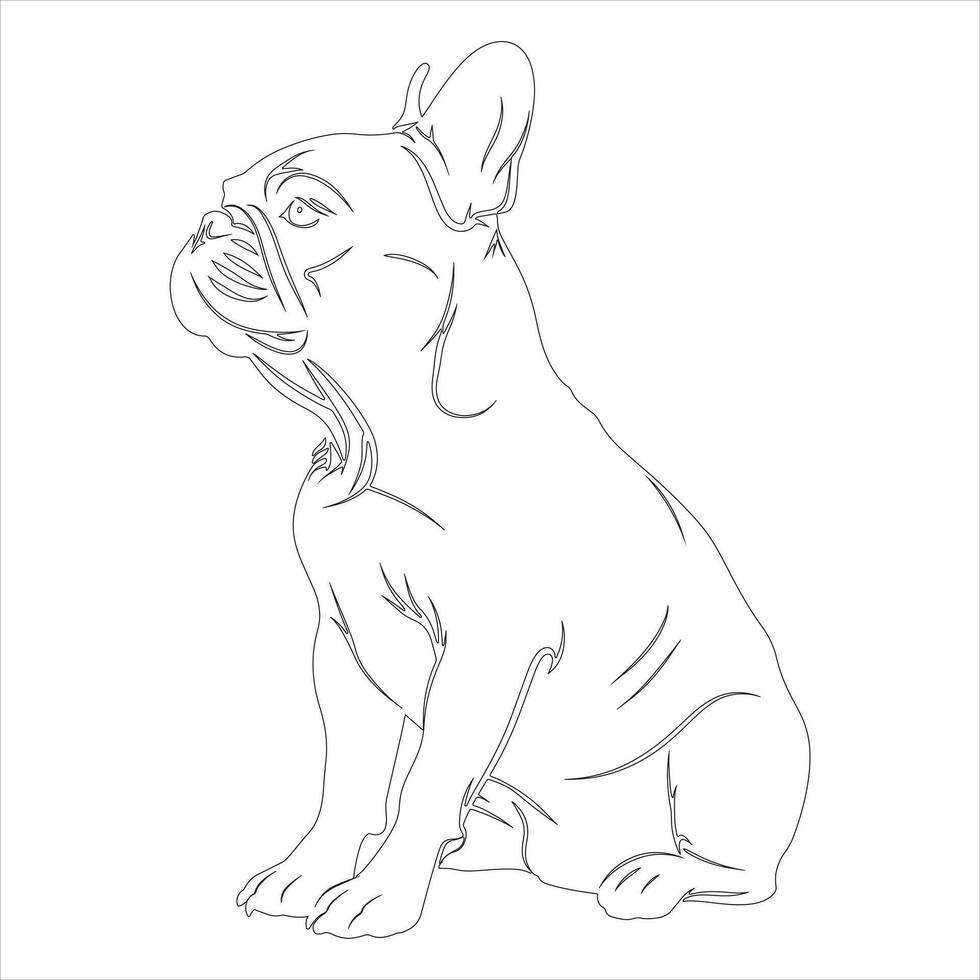 Hand drawn dog outline illustration vector