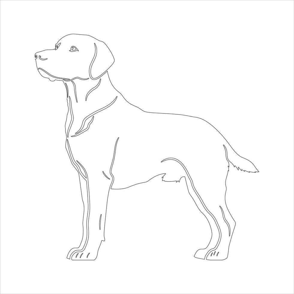 Hand drawn dog outline illustration vector