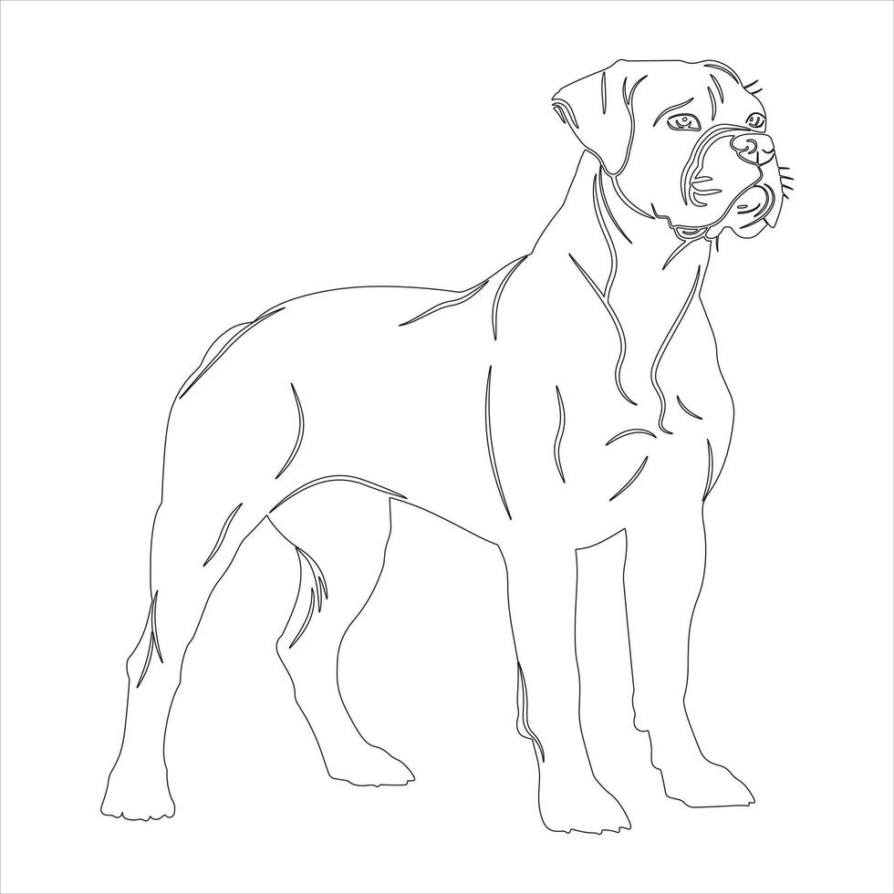 Hand drawn dog outline illustration vector