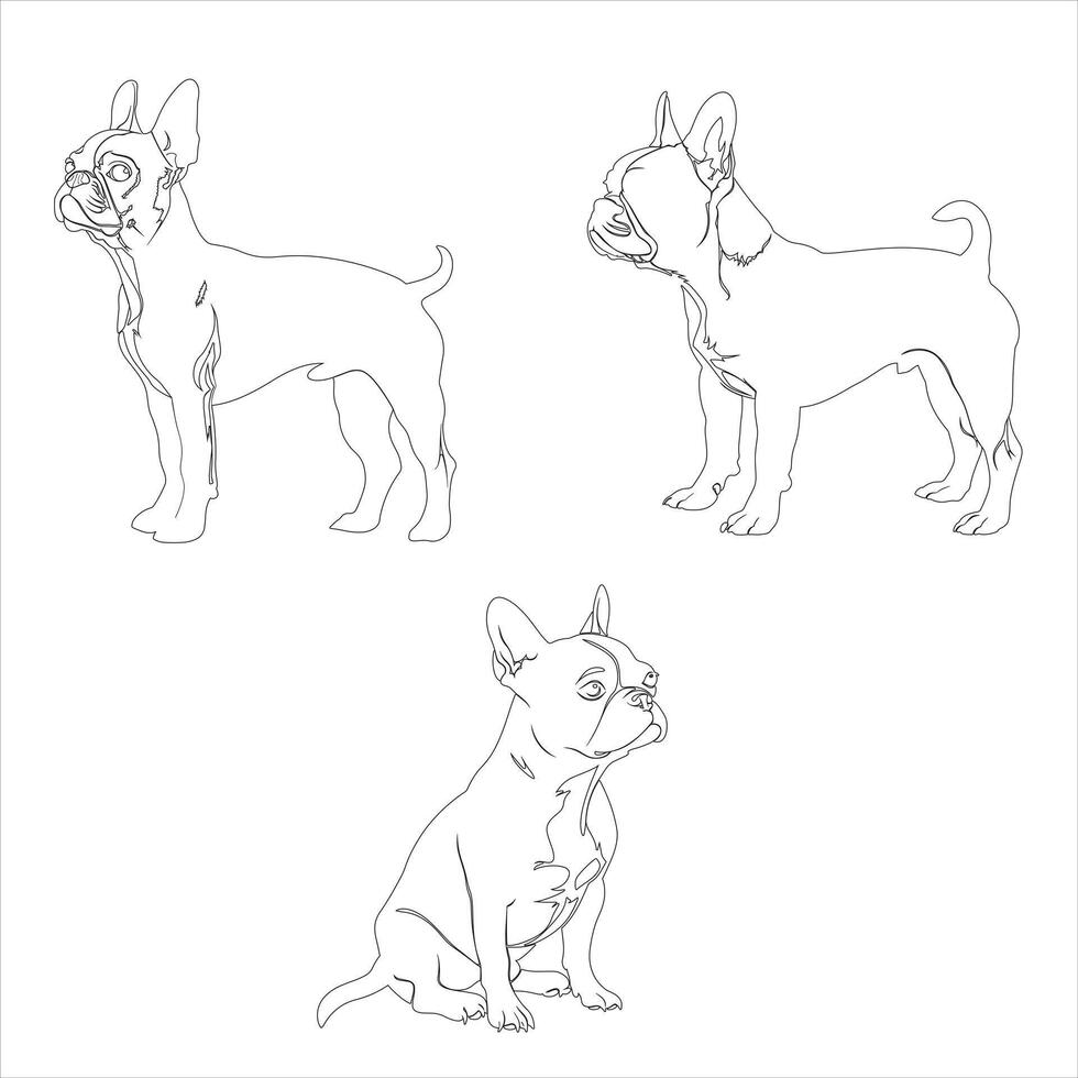 Hand drawn dog outline illustration vector