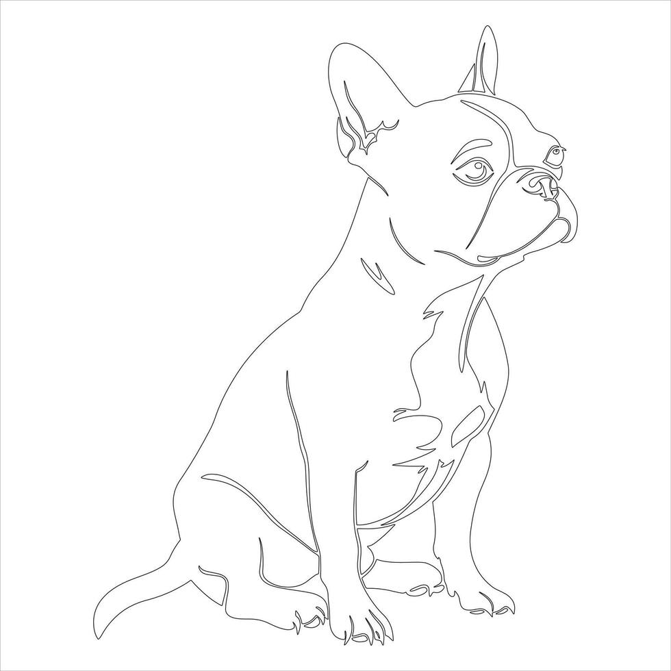 mano dibujado perro contorno ilustración vector