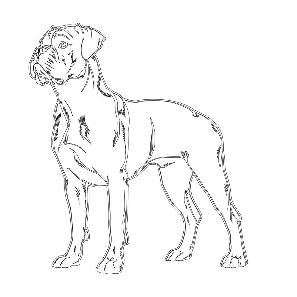 Hand drawn dog outline illustration vector