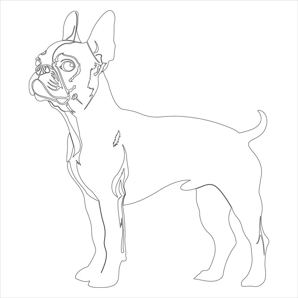 Hand drawn dog outline illustration vector