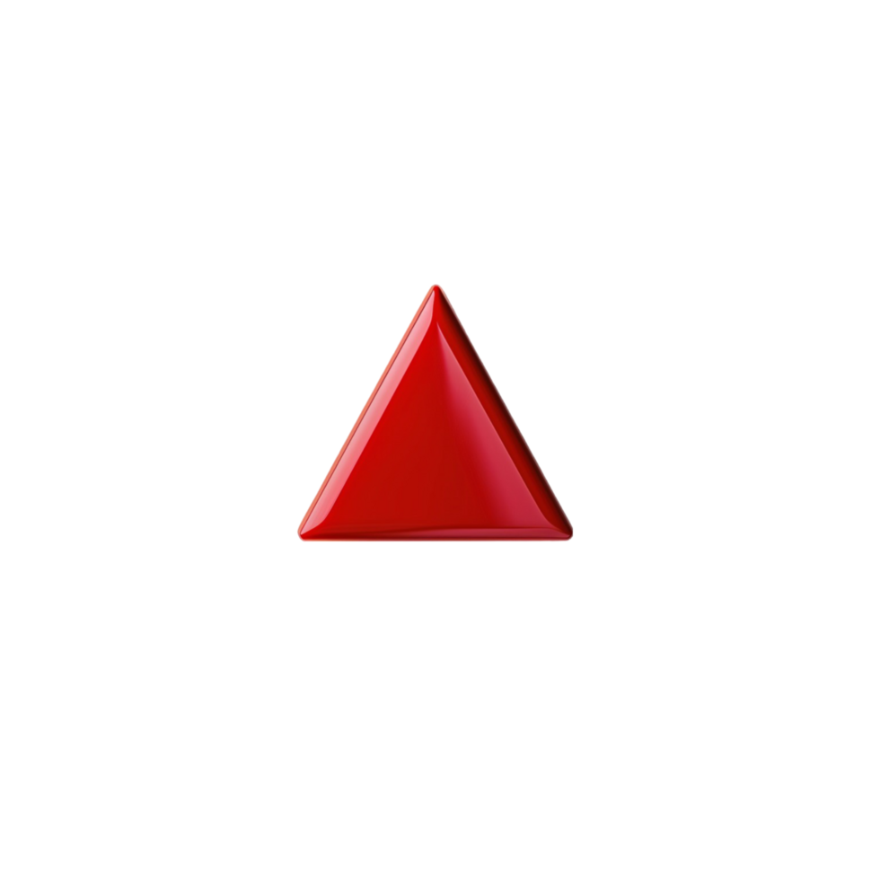 Gleaming Geometry Red Triangle Shines in 3D Rendering png
