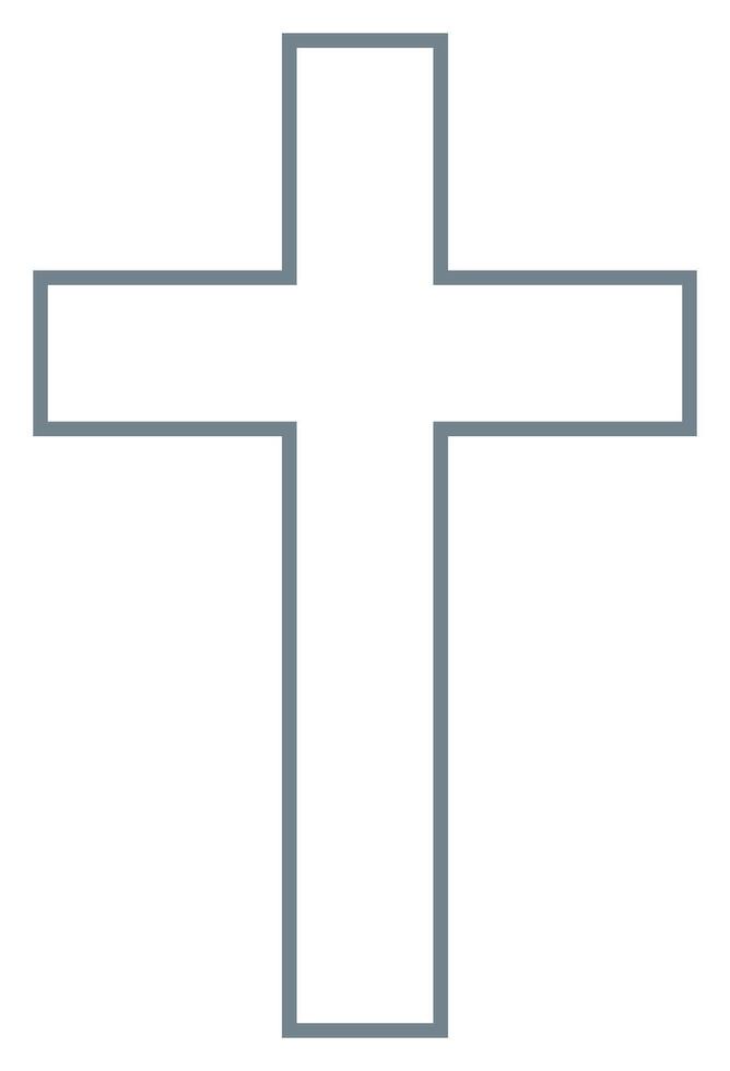 Cross of christian crucifix. Simple logo icon of christian Symbol of church of Jesus. sign of catholic, religious and orthodox faith vector