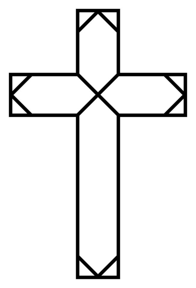 cruzar de cristiano crucifijo. sencillo logo icono de cristiano símbolo de Iglesia de Jesús. firmar de católico, religioso y ortodoxo fe vector