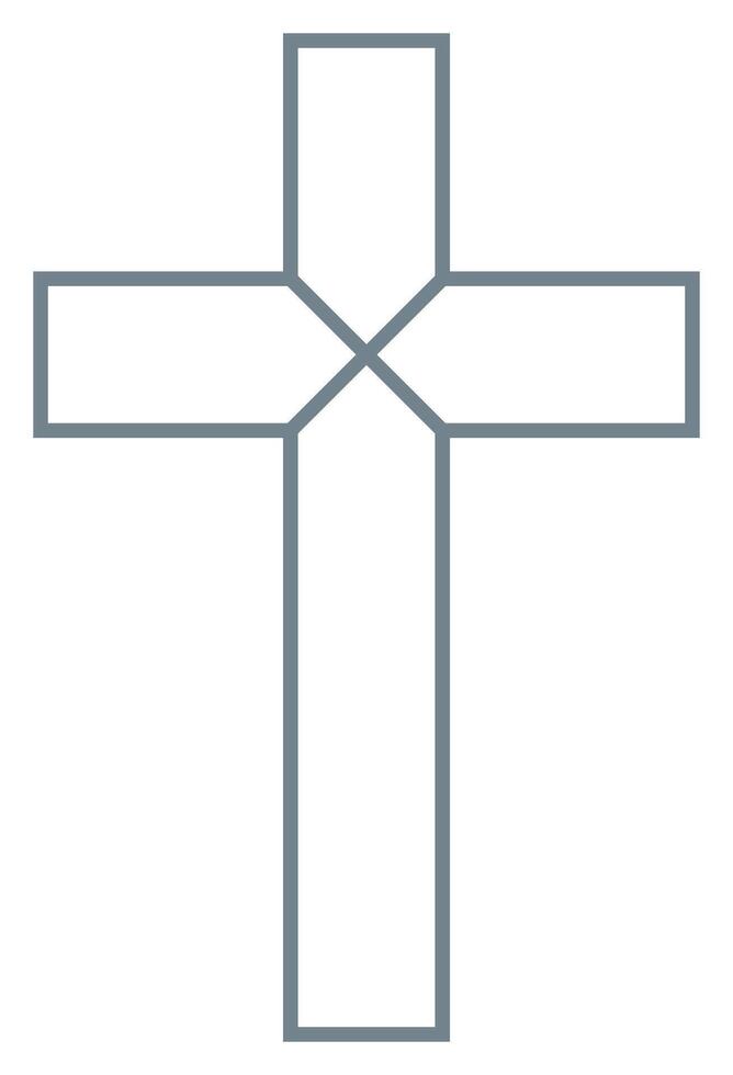 Cross of christian crucifix. Simple logo icon of christian Symbol of church of Jesus. sign of catholic, religious and orthodox faith vector