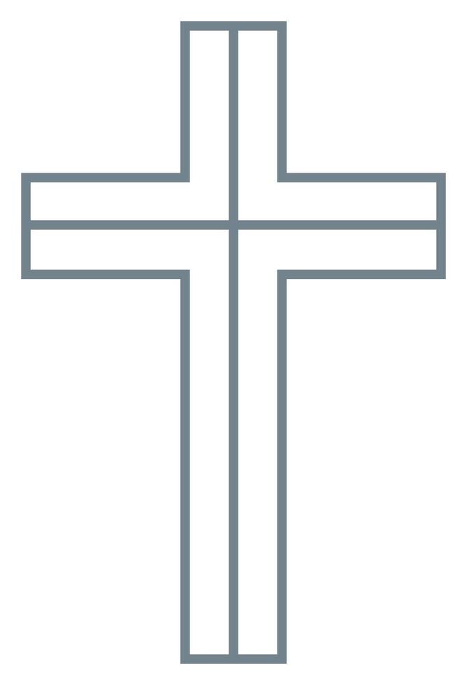 cruzar de cristiano crucifijo. sencillo logo icono de cristiano símbolo de Iglesia de Jesús. firmar de católico, religioso y ortodoxo fe vector