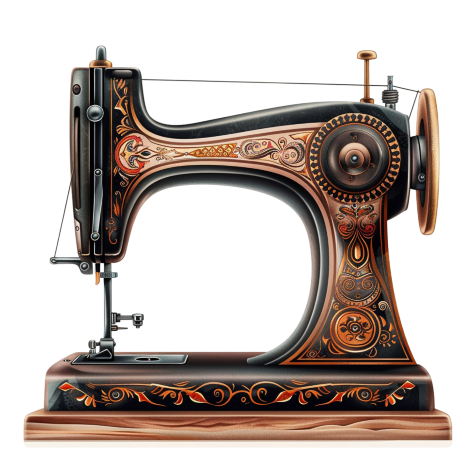 Sewing Machine Magic Transforming Fabric into Fashion Statements png