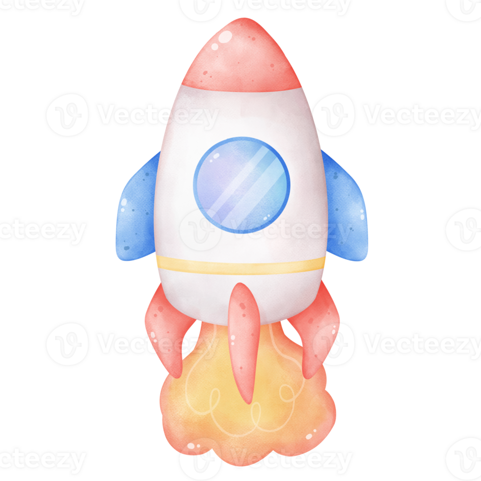 A Cute spaceship illustration, hand drawn spaceship clipart png