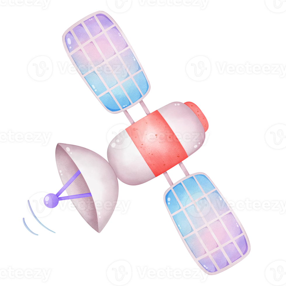 A Cute satellite illustrations, hand drawn satellite clipart png