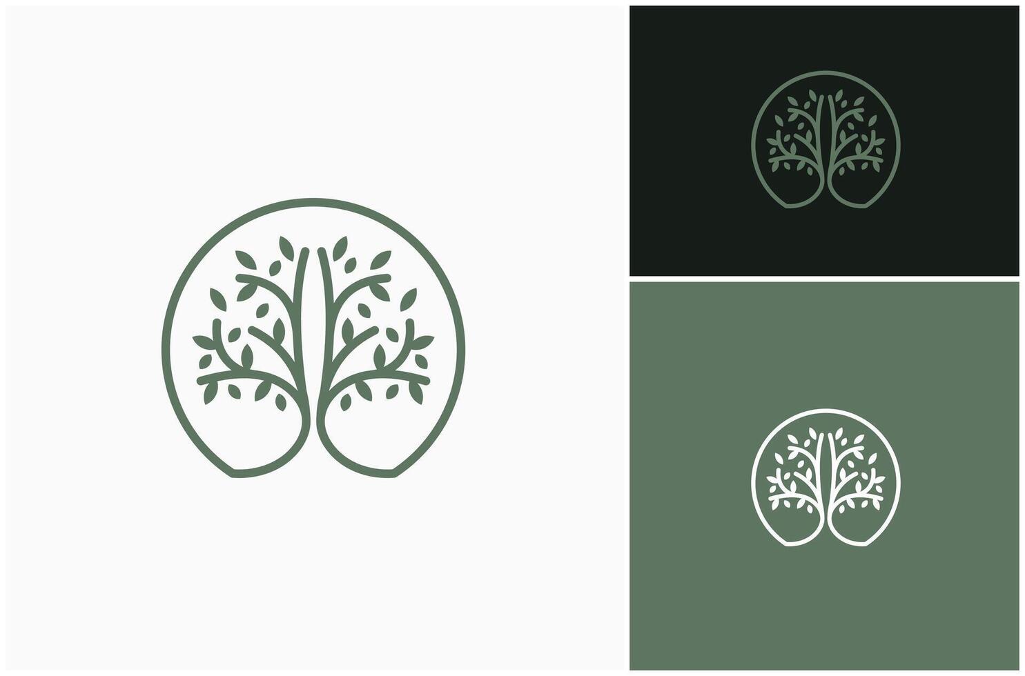 natural árbol planta naturaleza primavera hojas orgánico línea Arte logo diseño ilustración vector