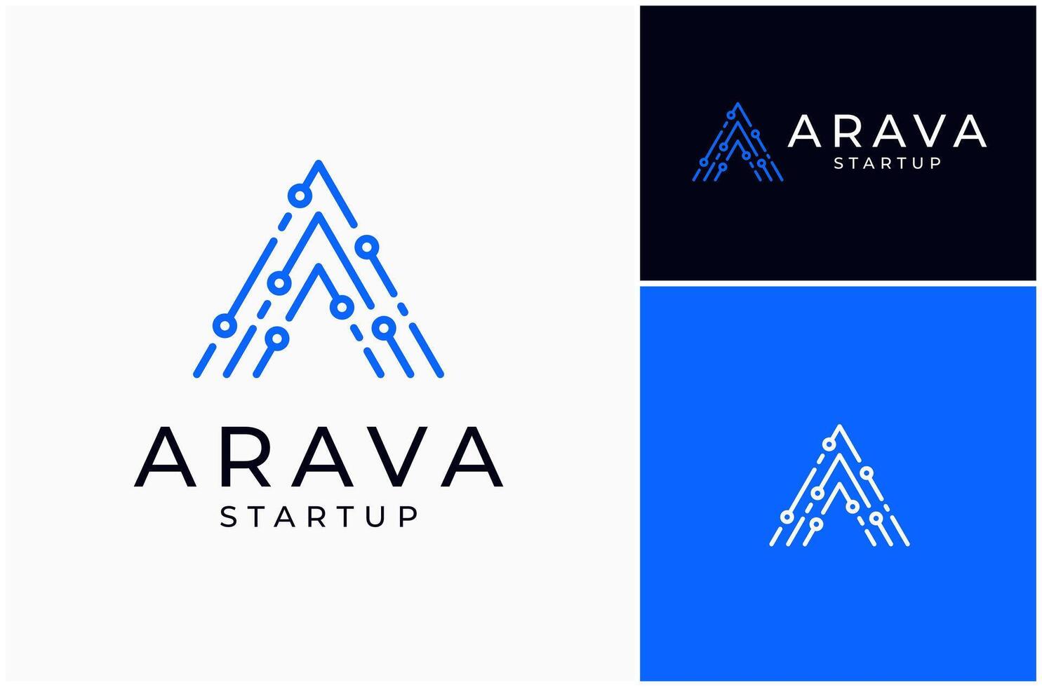 Letter A Circuit Technology Electronic Network Connection Innovation Startup Logo Design vector
