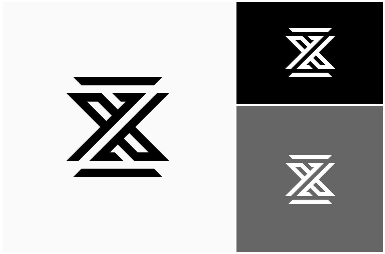 Letter XZ ZX Initials Monogram Modern Geometric Lettering Mark Logo Design Illustration vector