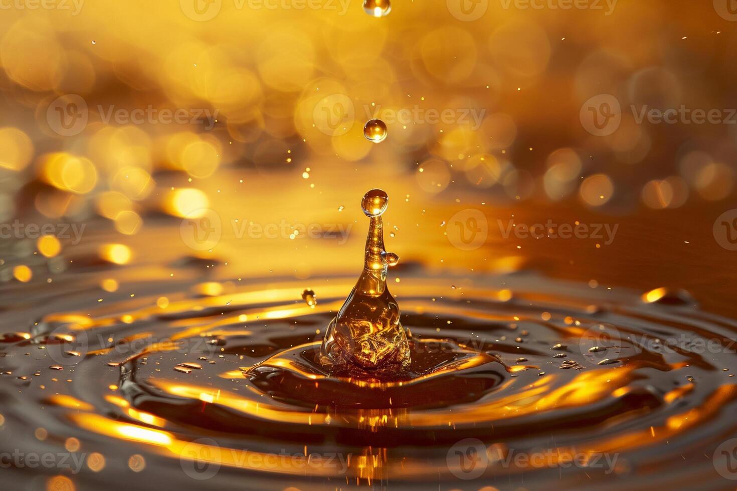 Single drop falling into a beer, close up, capturing the splash, minimalist action shot photo