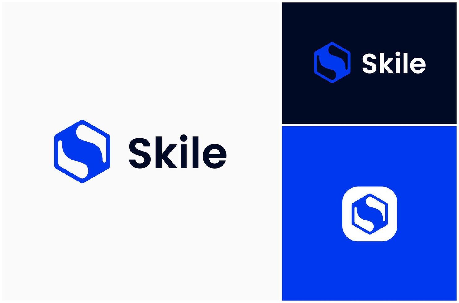 Hexagon Geometric Modern Abstract Letter S Initial Logo Design Illustration vector