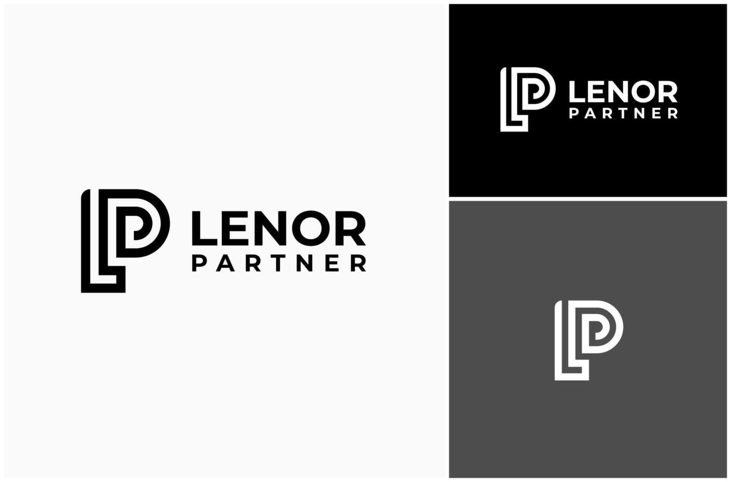 Initials Letter LP PL Monogram Modern Simple Minimalist Logo Design vector