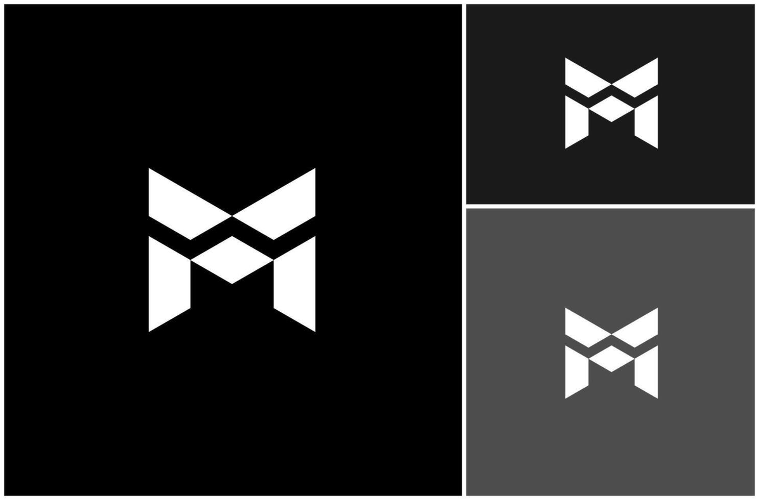 Letter M Initial Monogram Modern Geometric Creative Mark Logo Design Illustration vector