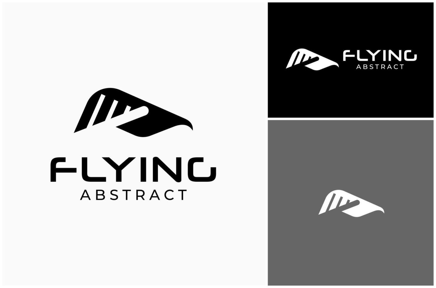 Abstract Flying Fly Flight Bird Eagle Force Prey Wing Simple Modern Logo Design Illustration vector