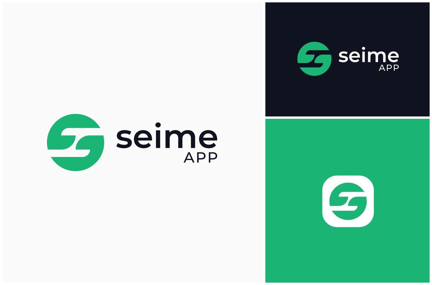 Letter S Initial Circle Round Circular Modern Simple Monogram Logo Design Illustration vector
