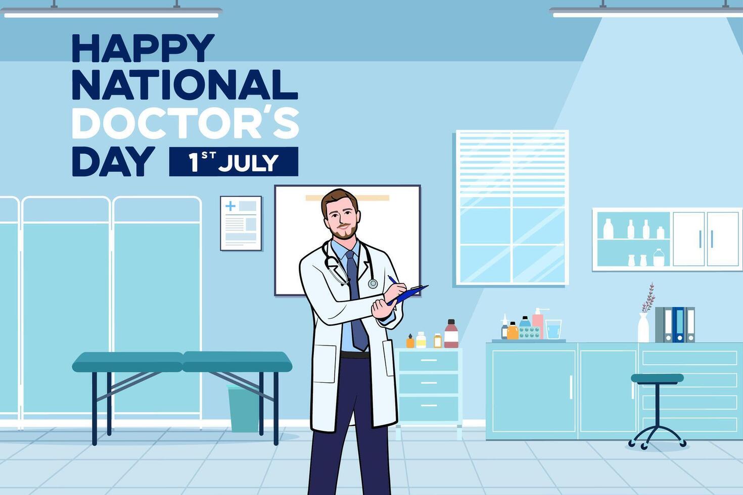 banner of National Doctors Day. vector