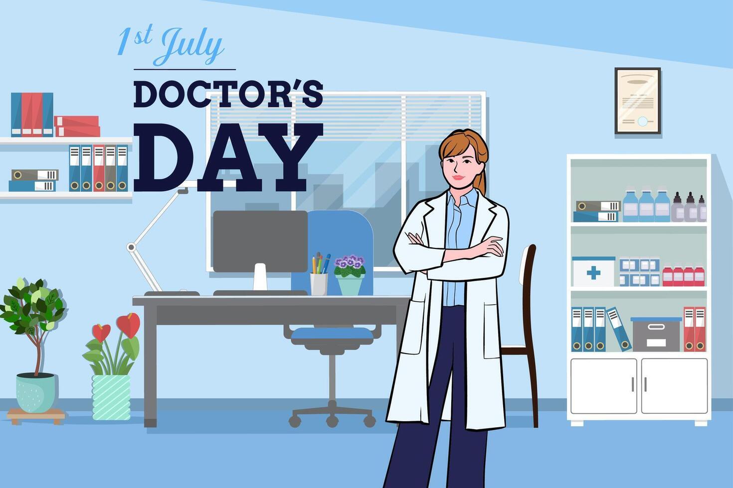 banner of National Doctors Day. vector