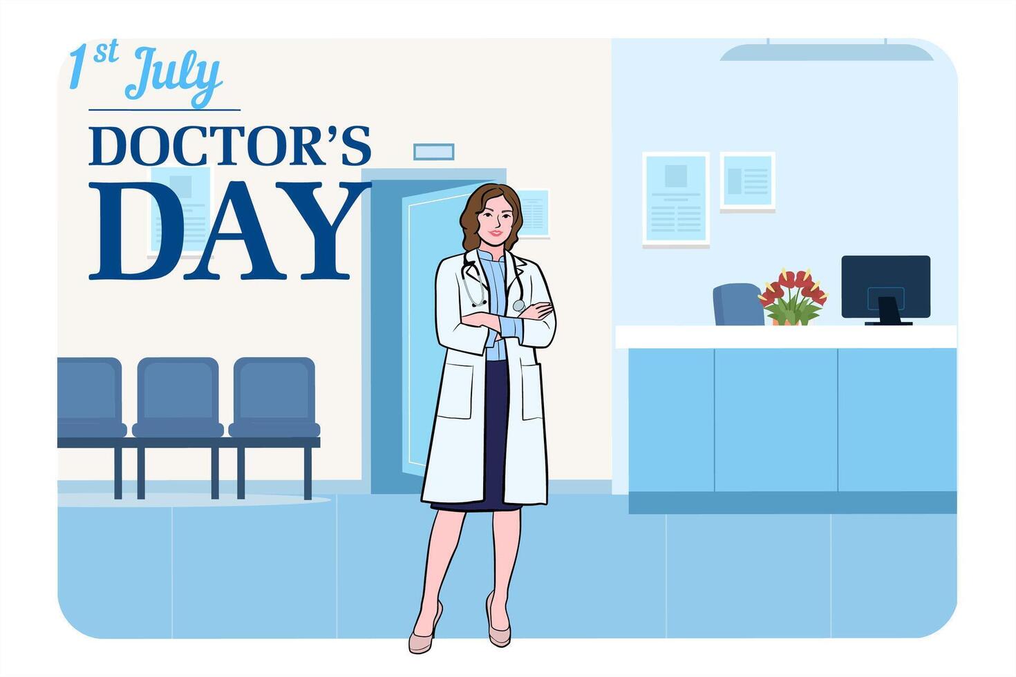 banner of National Doctors Day. vector