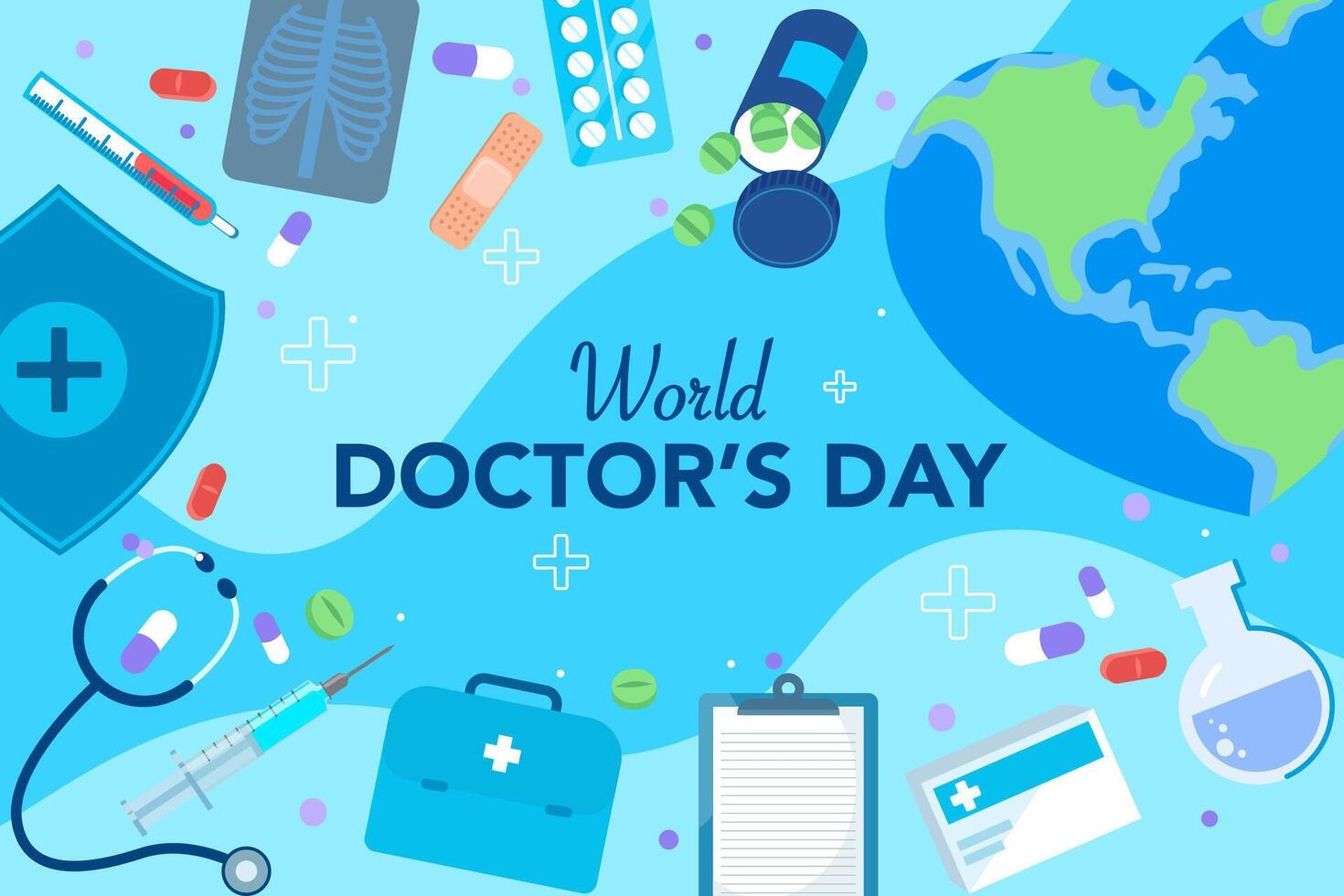 banner of National Doctors Day. vector