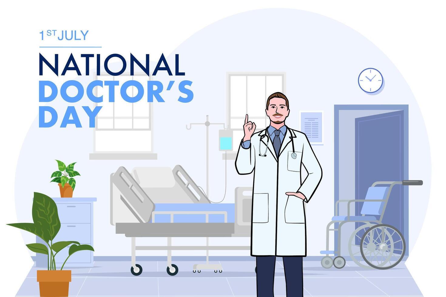 banner of National Doctors Day. vector