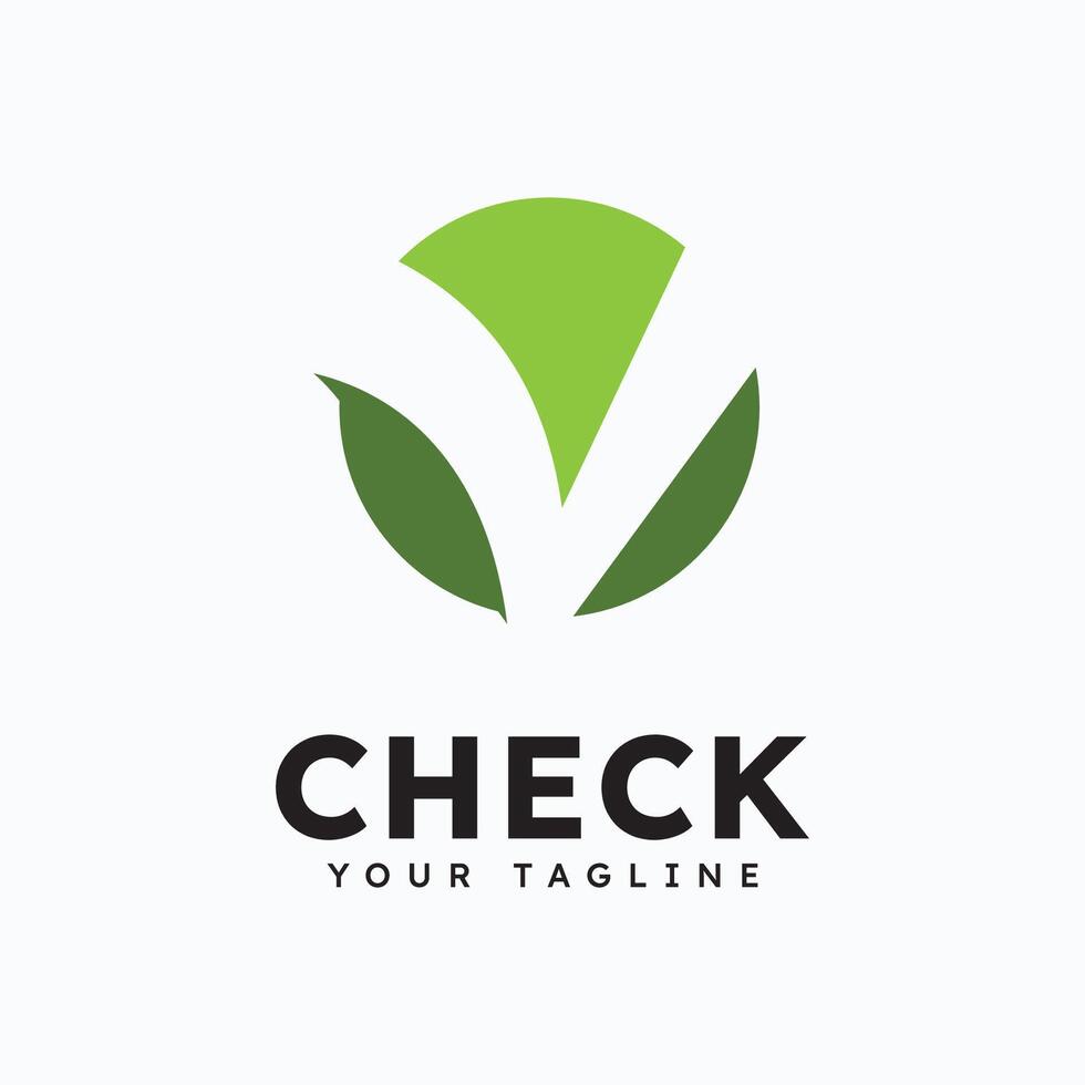 Check mark V logo design symbol vector