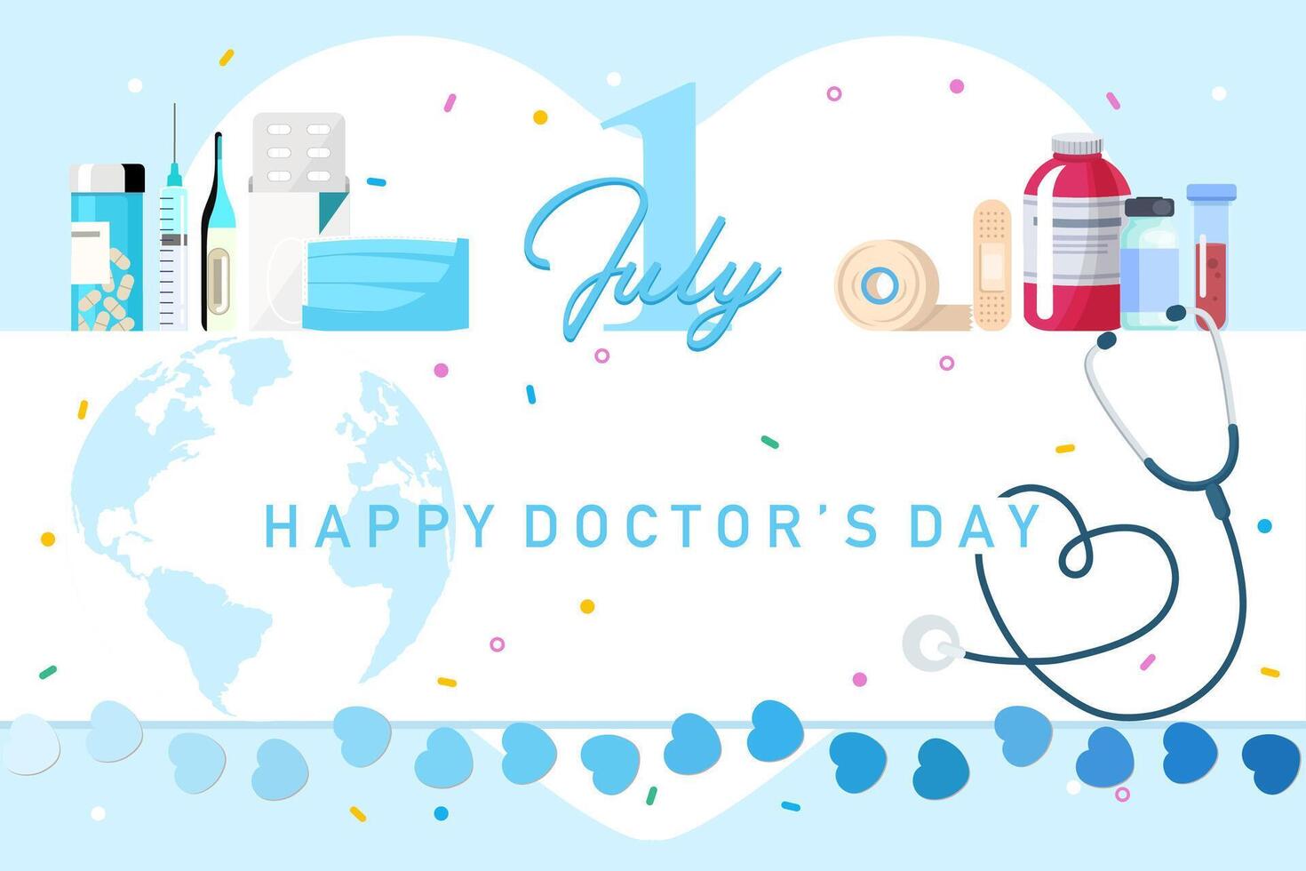 banner of National Doctors Day. vector