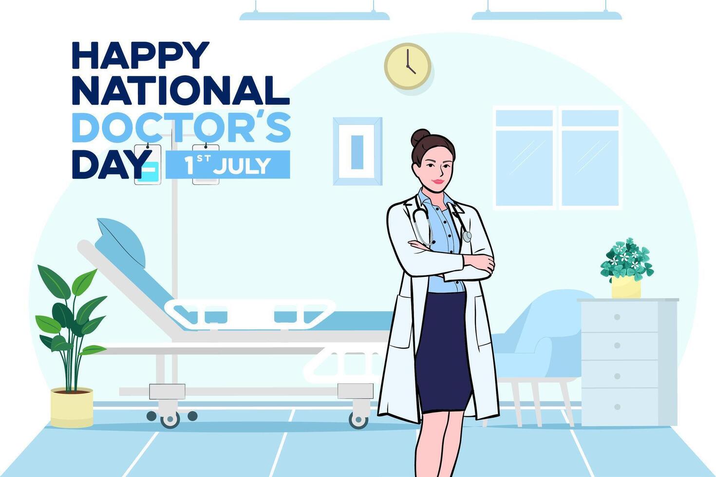 banner of National Doctors Day. vector