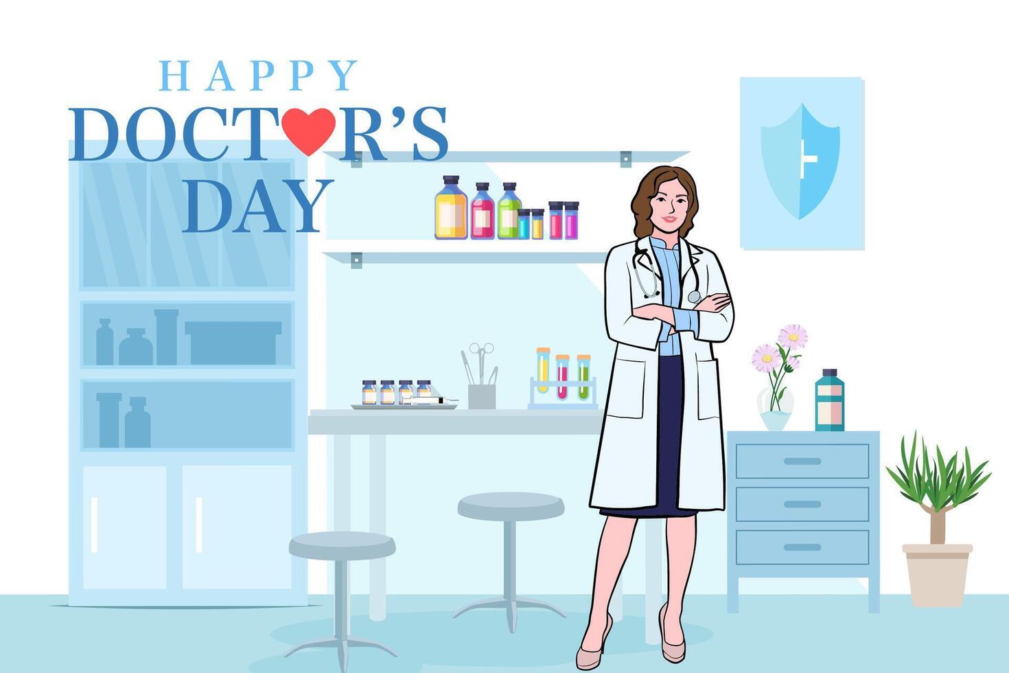 banner of National Doctors Day. vector