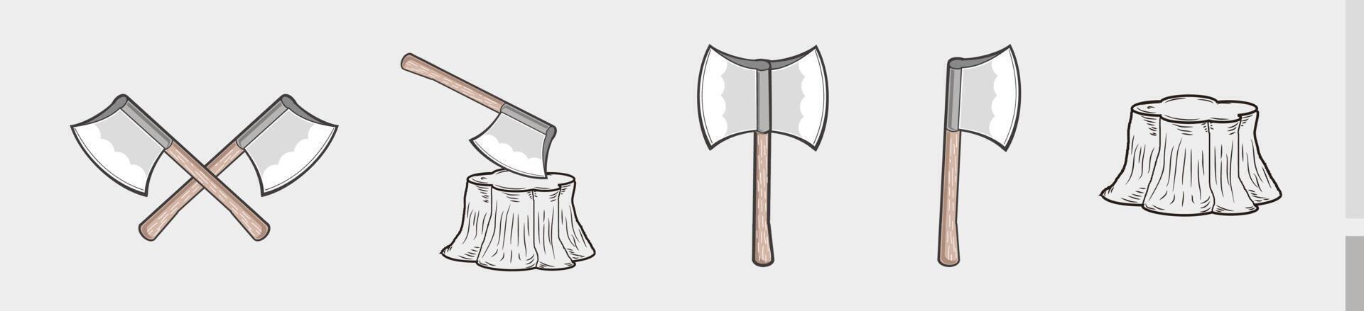 Axe logo, icon set - Axe icon, colored logo on white background vector