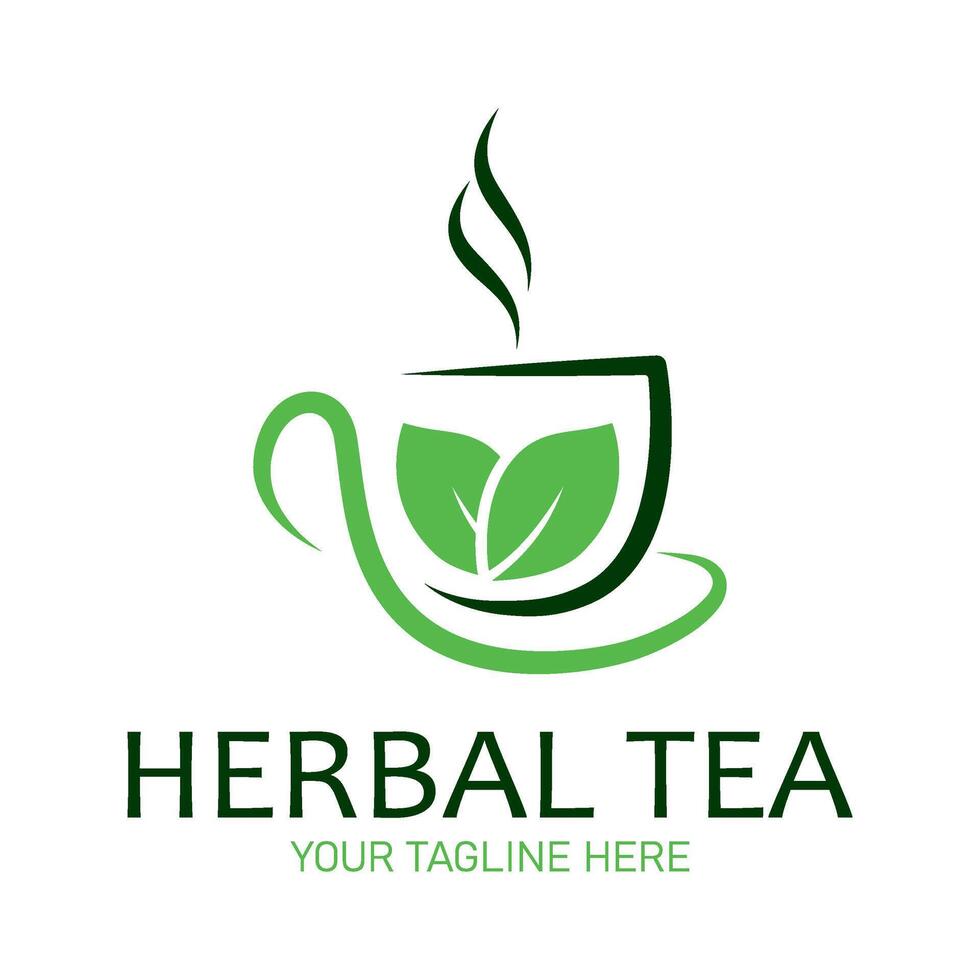 green tea abstract logo vector