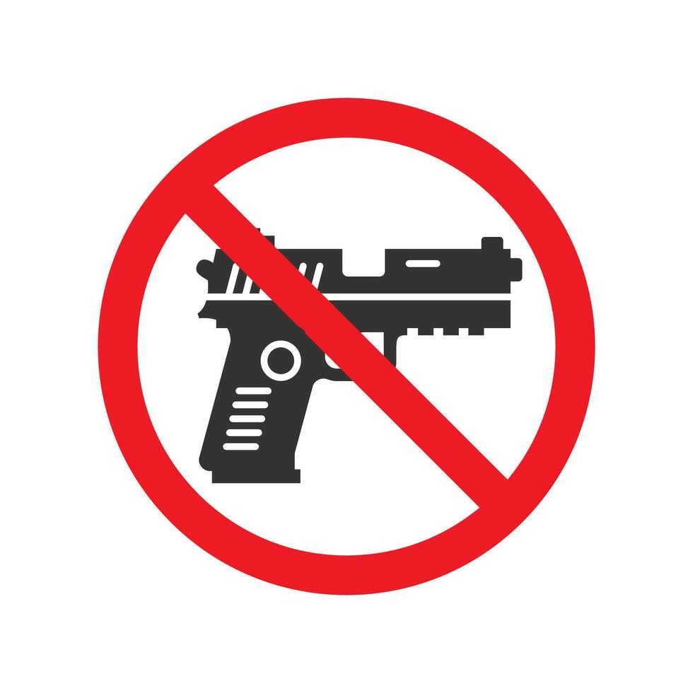 Gun Not Allowed Sign. illustration. vector