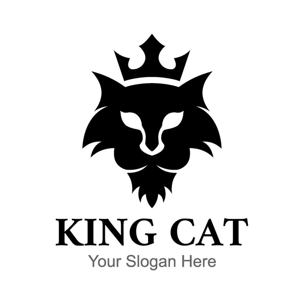 crowned cat head logo vector