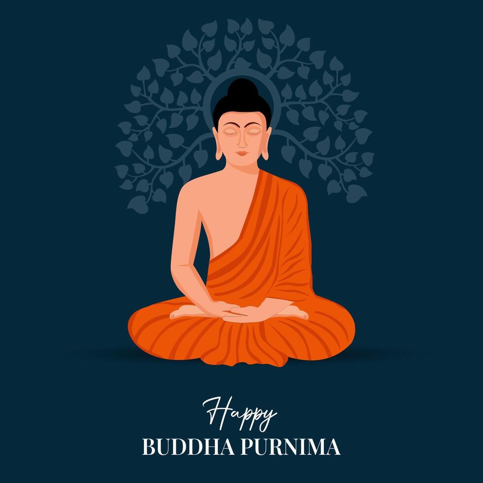 Buddha Purnima, Buddha Jayanti, Happy Vesak Day Social Media Poster vector