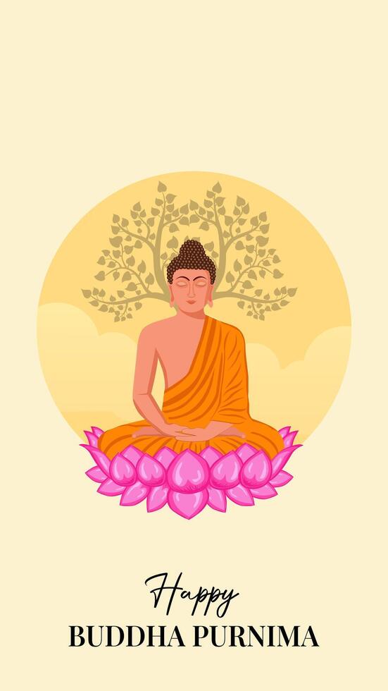 Buda purnima, Buda jayanti, contento vesak día social medios de comunicación póster vector