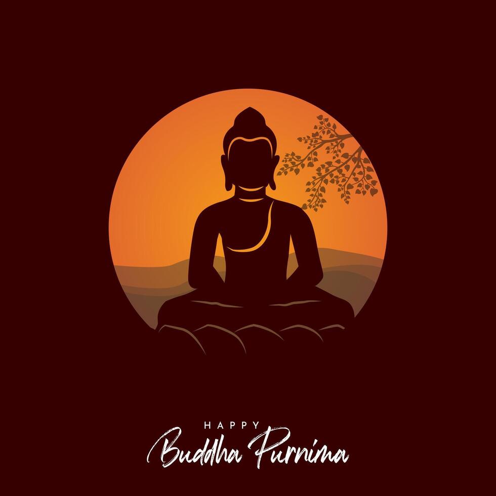 Buddha Purnima, Buddha Jayanti, Happy Vesak Day Social Media Poster vector