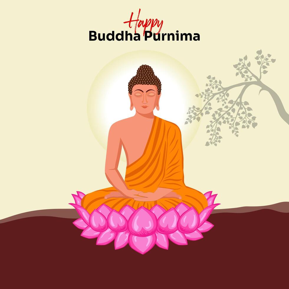 Buddha Purnima, Buddha Jayanti, Happy Vesak Day Social Media Poster vector