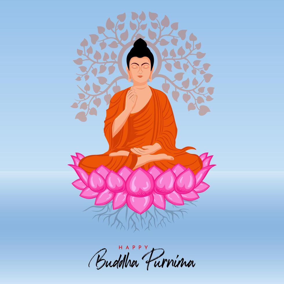 Buddha Purnima, Buddha Jayanti, Happy Vesak Day Social Media Poster vector