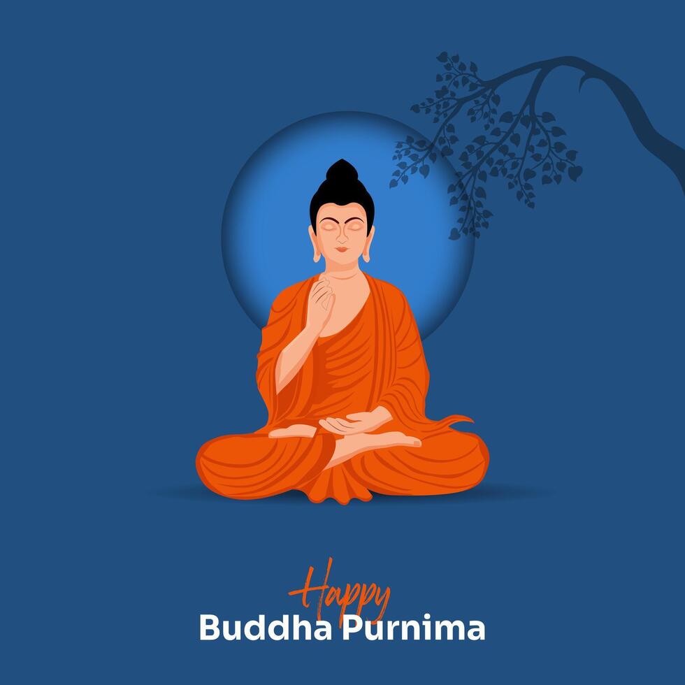Buddha Purnima, Buddha Jayanti, Happy Vesak Day Social Media Poster vector