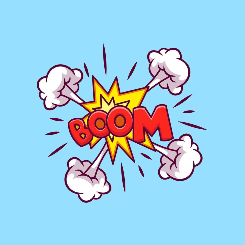 Boom Comic Cartoon Icons Illustration. Flat Cartoon Concept. Suitable for any creative project. vector