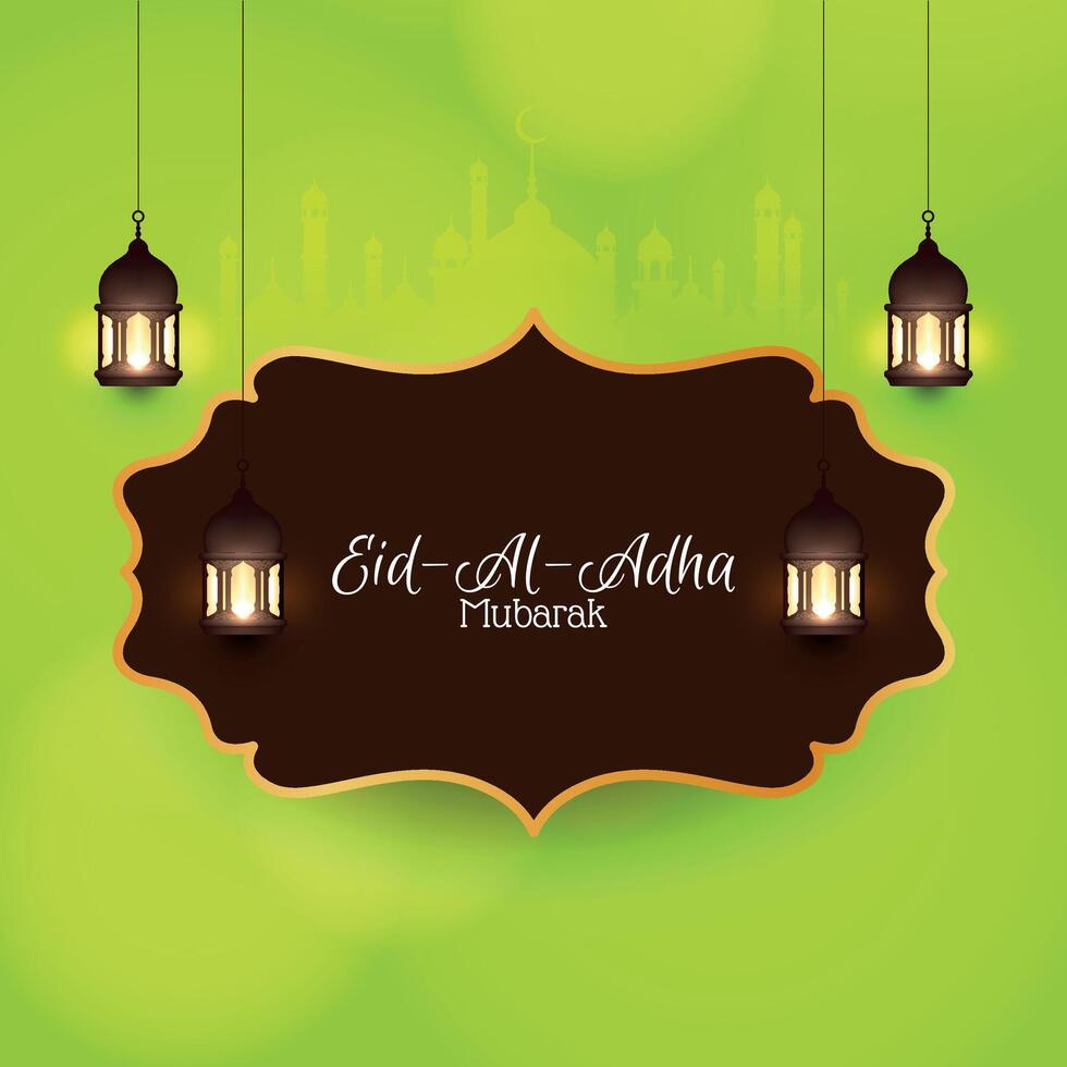 Eid Al Adha mubarak Islamic festival celebration background vector