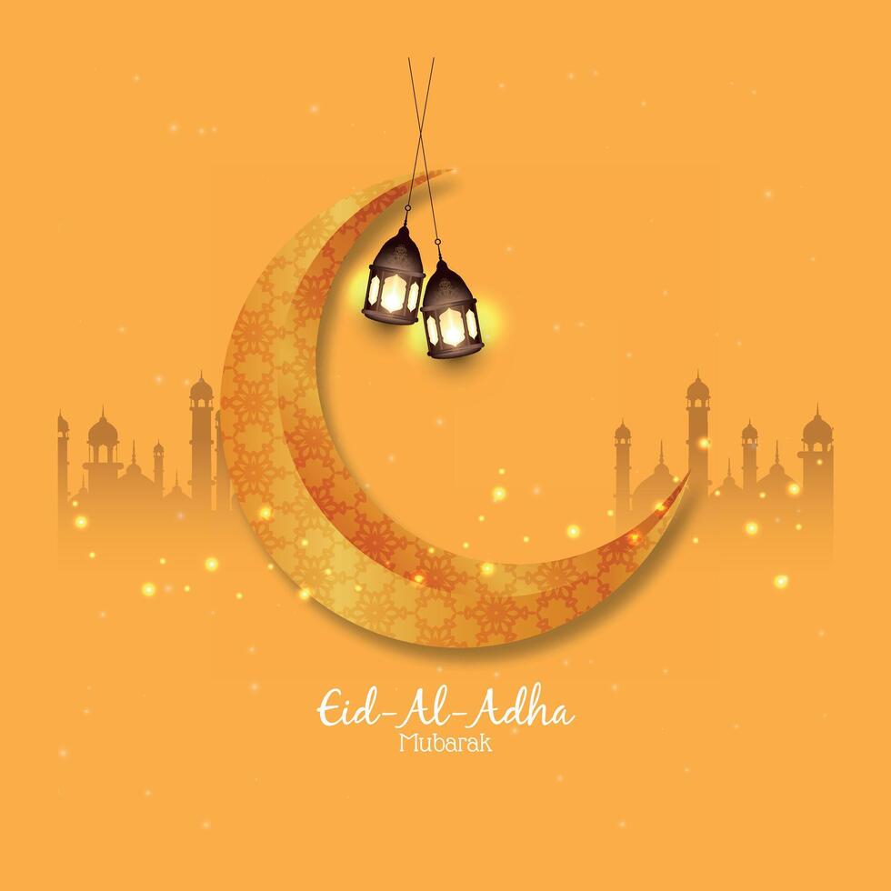 Eid Al Adha mubarak Islamic festival celebration background vector