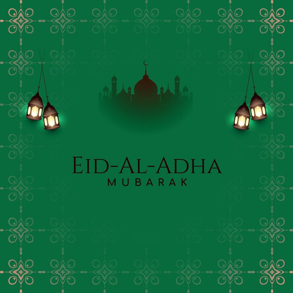 Eid Al Adha mubarak Islamic festival celebration background vector