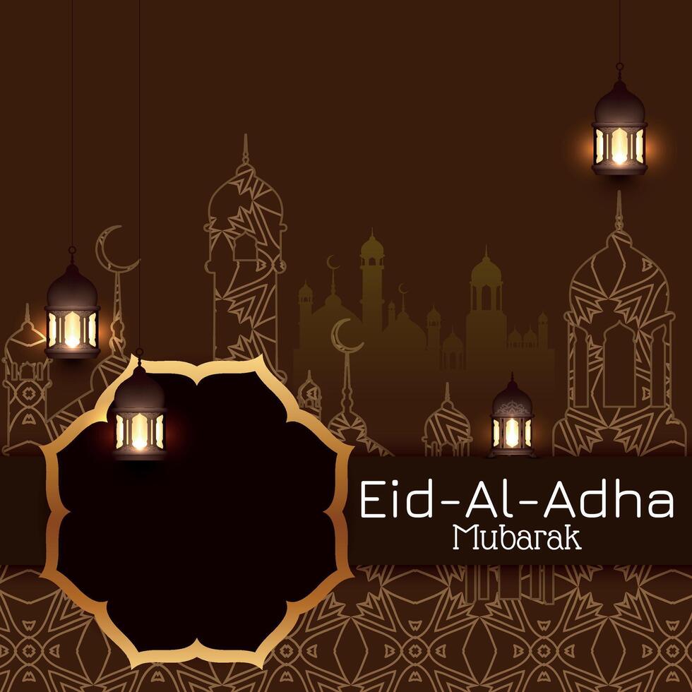 Eid Al Adha mubarak Islamic festival celebration background vector