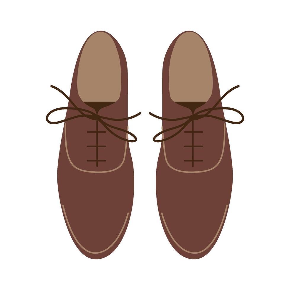 Men's leather brown boots. Isolated illustration for your design vector