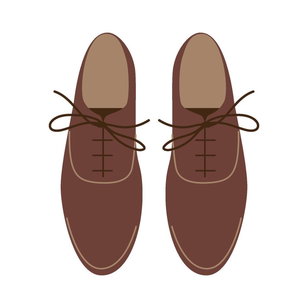 Men's leather brown boots. Isolated illustration for your design vector